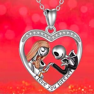 3 For $35 Silver Plated Nightmare Before Xmas Jack & Sally & Baby Necklace